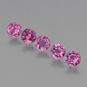 Granato rodolite naturale rosso da 1,85 ct, taglio rotondo, VS