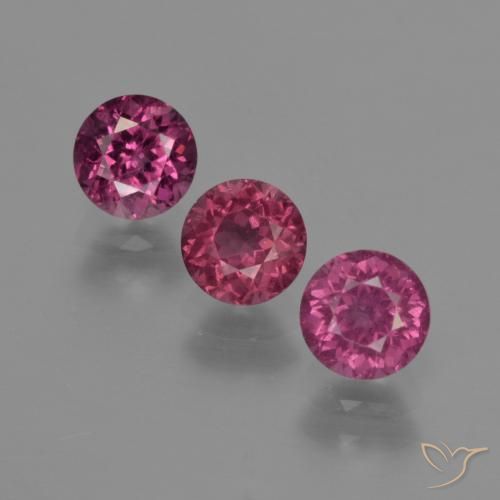 2.27ctw Naturale Rosa Bacca Viola Granato rodolite, Rotondo, VS
