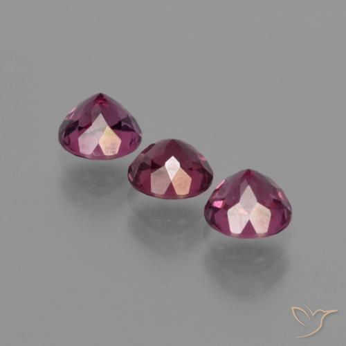 Gemme di Granato rodolite Rosa Bacca Viola naturale da 2.27 ct, Rotondo, VS