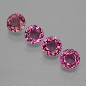 Gemme di Granato Rodolite Magenta-Rosa naturale da 2.24 ct, Taglio rotondo, VS
