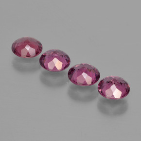 Gemme di Granato Rodolite Magenta-Rosa naturale da 2.24 ct, Taglio rotondo, VS