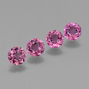 Granato rodolite naturale rosso da 2,24 ct, taglio rotondo, VS