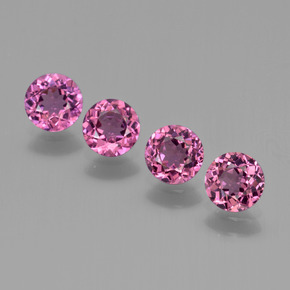 Granato rodolite naturale rosso da 2,24 ct, taglio rotondo, VS
