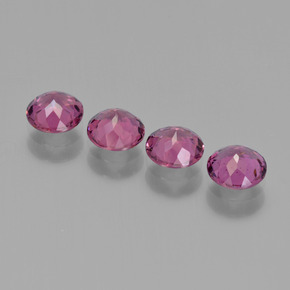 Gemme di granato rodolite rosa bacca viola naturale da 2,36 ct, taglio rotondo, VS