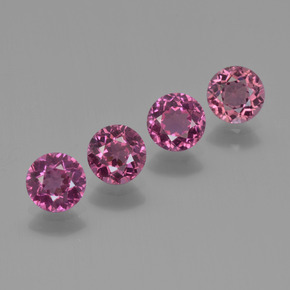 Granato rodolite naturale porpora da 2,43 ct, taglio rotondo, VS