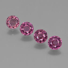 Granato rodolite naturale porpora da 2,43 ct, taglio rotondo, VS