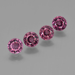 Gemme di Granato Rodolite Viola medio-scuro naturale da 2.43 ct, Taglio rotondo, VS