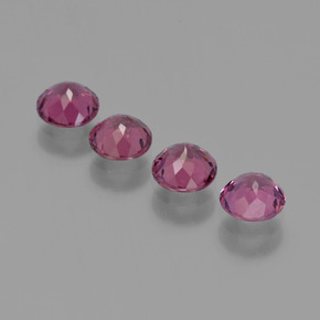 Gemme di Granato Rodolite Viola medio-scuro naturale da 2.43 ct, Taglio rotondo, VS