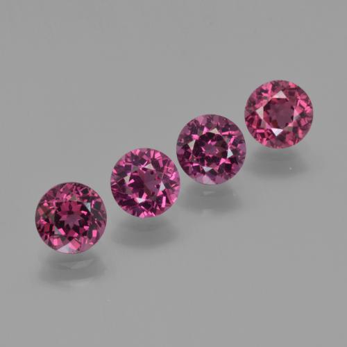 Gemme di Granato Rodolite Viola medio naturale da 2.72 ct, Taglio rotondo, VVS-VS
