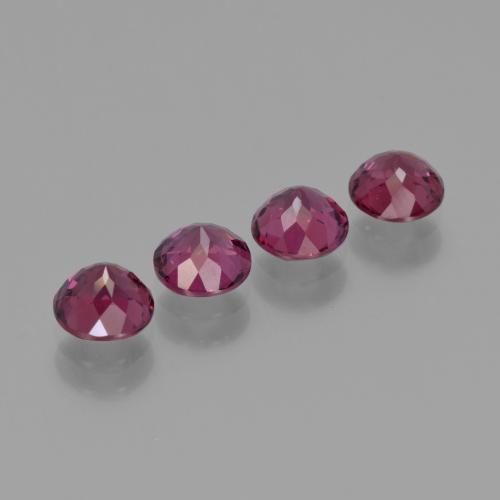 Gemme di Granato Rodolite Viola medio naturale da 2.72 ct, Taglio rotondo, VVS-VS