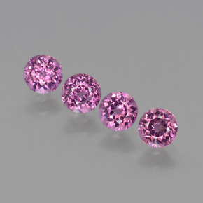Granato rodolite naturale rosso da 1,40 ct, taglio rotondo, VS