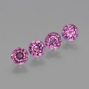 Granato rodolite naturale rosso da 1,40 ct, taglio rotondo, VS