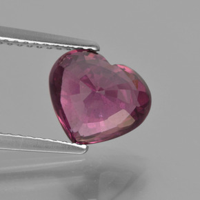 Granato Rodolite Rosso lampone naturale da 3.02 ct, A forma di cuore, VS