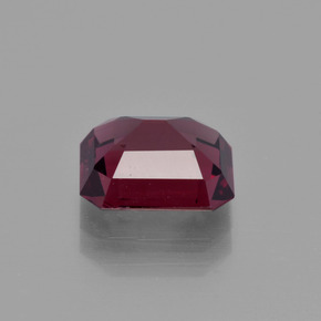 Granato rodolite naturale rosso da 2,98 ct, taglio smeraldo, VVS-VS