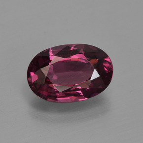 Granato Rodolite Rosso lampone naturale da 2.15 ct, Taglio ovale, VVS-VS