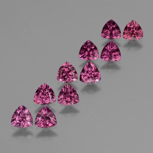 Granato rodolite naturale porpora da 5,49 ct, trillion, VS