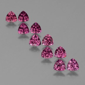 Granato rodolite naturale porpora da 5,49 ct, trillion, VS