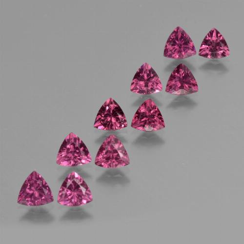 Granato rodolite naturale porpora da 5,37 ct, trillion, VS