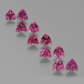 Granato rodolite naturale porpora da 5,37 ct, trillion, VS