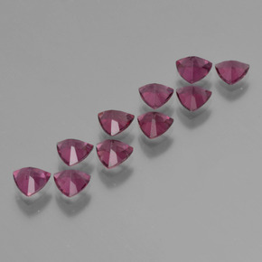 Granato rodolite naturale porpora da 5,37 ct, trillion, VS