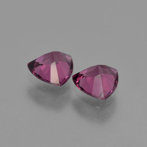 Gemme di Granato Rodolite Rosa viola naturale da  ct, Taglio trillion, VS