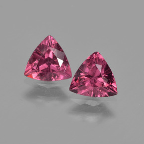 Gemme di Granato Rodolite Rosa viola naturale da  ct, Taglio trillion, VS
