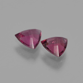 Gemme di Granato Rodolite Rosa viola naturale da  ct, Taglio trillion, VS