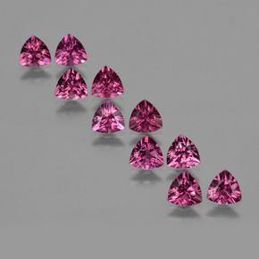 Gemme di Granato Rodolite Rosato naturale da  ct, Taglio trillion, VS