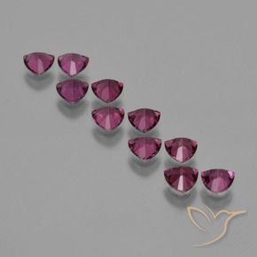 Gemme di Granato rodolite Viola medio naturale da 5.79 ct, Taglio trillion, VS