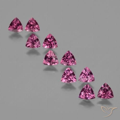 5.01ctw Naturale Magenta-rosa intenso Deep Granato rodolite, Taglio trillion, VS