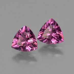 Gemme di Granato Rodolite Rosa viola naturale da  ct, Taglio trillion, VS