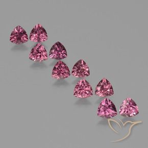 Gemme di Granato rodolite Rosso purpureo naturale da 5.14 ct, Taglio trillion, VS