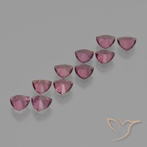 Gemme di Granato rodolite Rosso purpureo naturale da 5.14 ct, Taglio trillion, VS