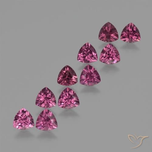 5.20ctw Naturale Rosa intenso Bacca Viola Granato rodolite, Taglio trillion, VS