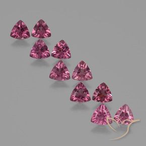 Gemme di Granato rodolite Rosso lampone naturale da 4.22 ct, Taglio trillion, VS