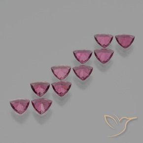 Gemme di Granato rodolite Rosso lampone naturale da 4.22 ct, Taglio trillion, VS