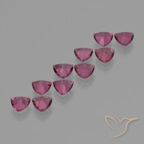 Gemme di Granato rodolite Viola medio naturale da 5.20 ct, Taglio trillion, VS