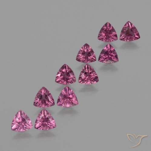 4.58ctw Naturale Rosa intenso Bacca Viola Granato rodolite, Taglio trillion, VS