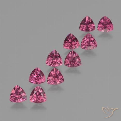 5.15ctw Naturale Rosso lampone Granato rodolite, Taglio trillion, VS