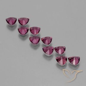 Gemme di Granato rodolite Viola medio-scuro naturale da 5.15 ct, Taglio trillion, VS
