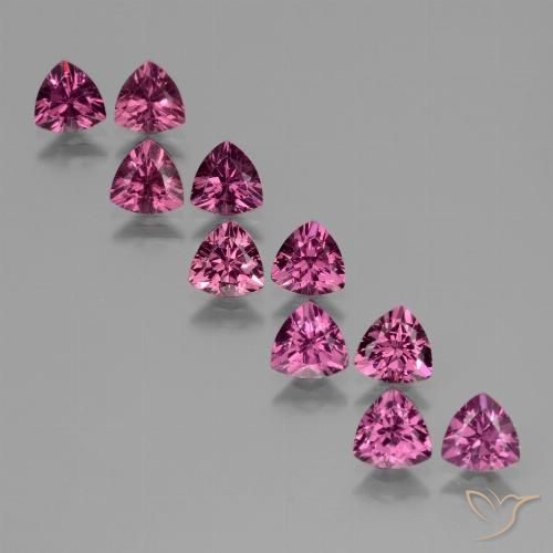 5.55ctw Naturale Magenta-rosa intenso Deep Granato rodolite, Taglio trillion, VS