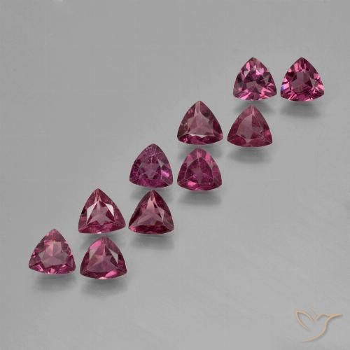 Granato rodolite naturale porpora da 3,80 ct, trillion, VS