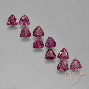 Granato rodolite naturale porpora da 3,80 ct, trillion, VS
