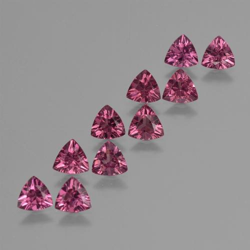 Granato rodolite naturale porpora da 4,22 ct, trillion, VS