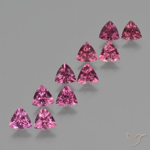 4.94ctw Naturale Rosa Bacca Viola Granato rodolite, Taglio trillion, VS