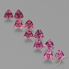 Gemme di Granato rodolite Rosa Bacca Viola naturale da 4.94 ct, Taglio trillion, VS