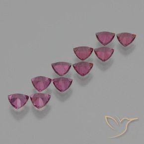 Gemme di Granato rodolite Rosa Bacca Viola naturale da 4.94 ct, Taglio trillion, VS