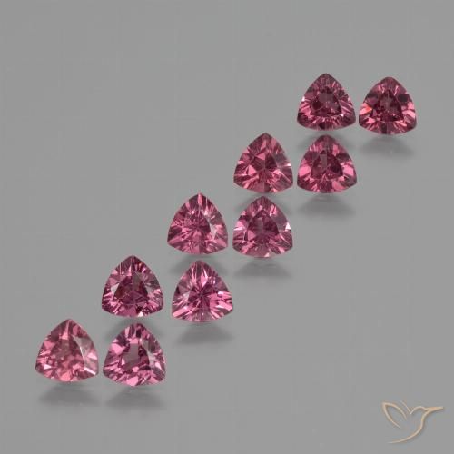4.93ctw Naturale Magenta-Rosa Granato rodolite, Taglio trillion, VS