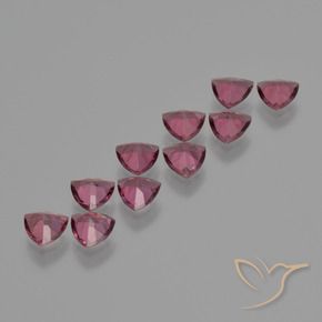 Gemme di Granato rodolite Magenta-Rosa naturale da 4.93 ct, Taglio trillion, VS