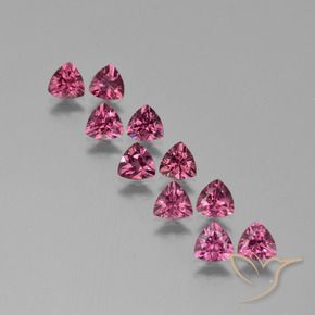 Gemme di Granato rodolite Viola medio naturale da 4.62 ct, Taglio trillion, VS